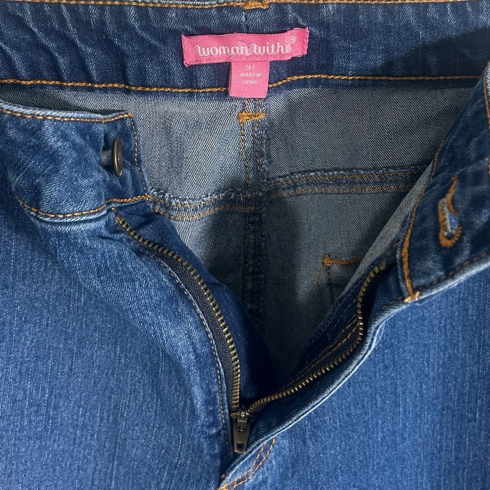 Woman Within 20T Tall Women’s Plus Size Blue Stretch Denim Jeans 38x33 High-Rise - Picture 4 of 6